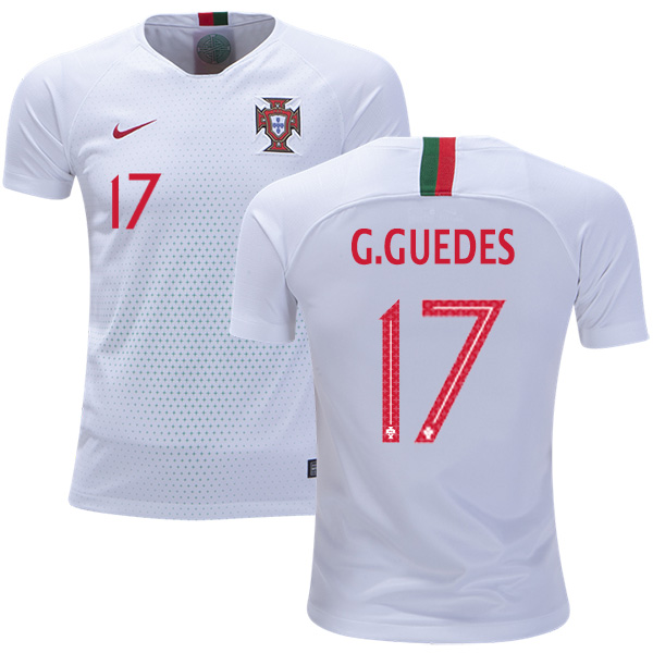 Portugal #17 G.Guedes Away Kid Soccer Country Jersey - Click Image to Close